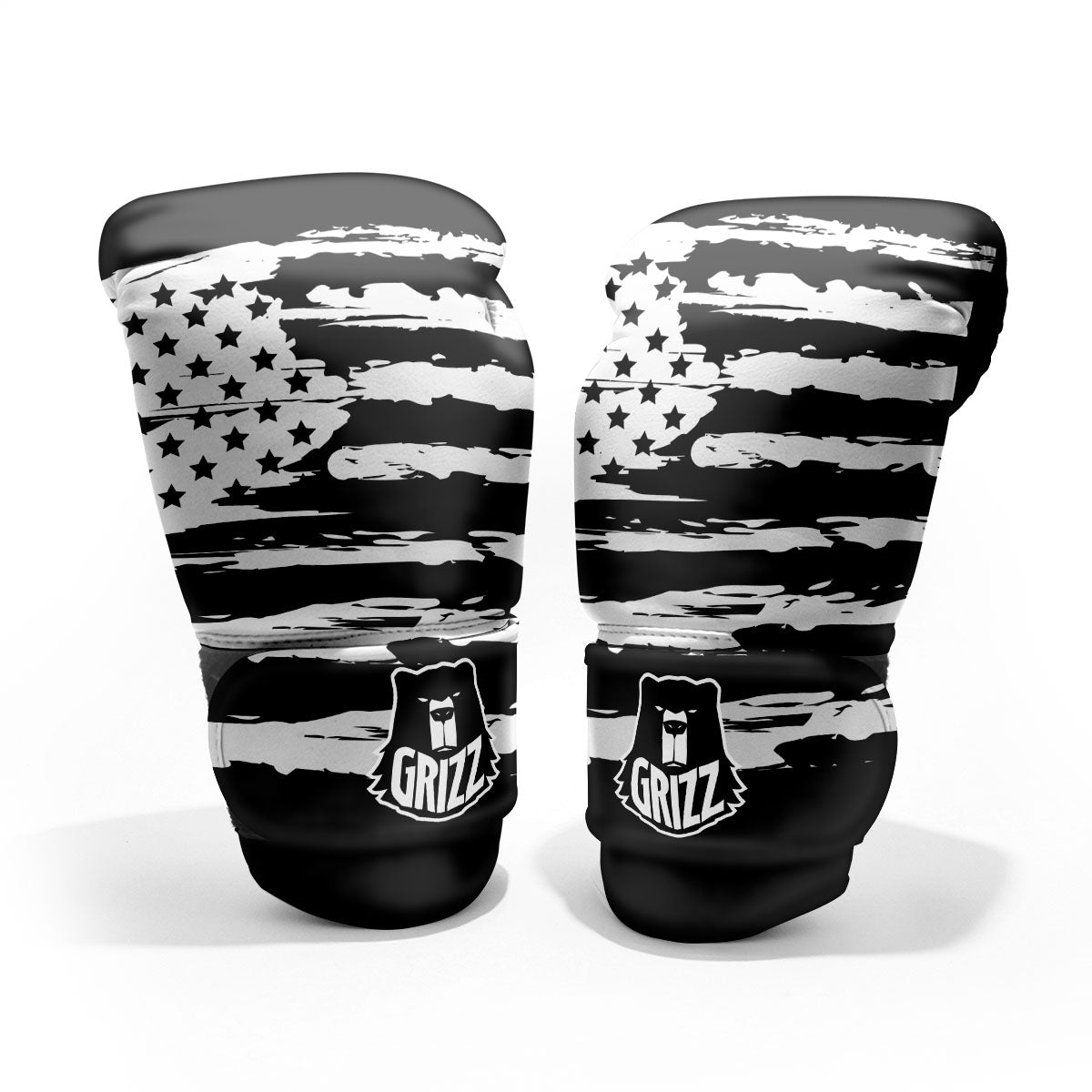 White And Black USA Flag Print Pro Boxing Glove