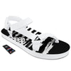 White And Black USA Flag Print White Open Toe Sandals-grizzshop