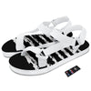 White And Black USA Flag Print White Open Toe Sandals-grizzshop