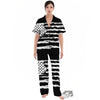 White And Black USA Flag Print Women's Pajamas Set-grizzshop