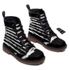 White And Black USA Flag Print Work Boots-grizzshop