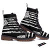 White And Black USA Flag Print Work Boots-grizzshop