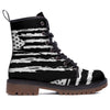 White And Black USA Flag Print Work Boots-grizzshop