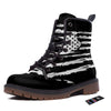 White And Black USA Flag Print Work Boots-grizzshop