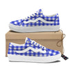 White And Blue Check Print Pattern Skate Shoes-grizzshop