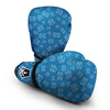 White And Blue Mail Print Pattern Boxing Gloves-grizzshop