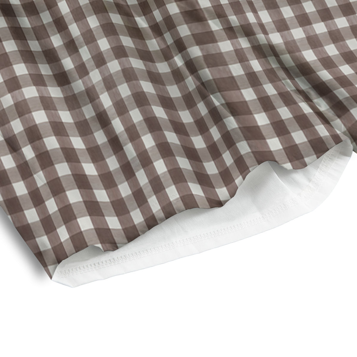White And Brown Doodle Check Print Pattern Men's Athletic Shorts