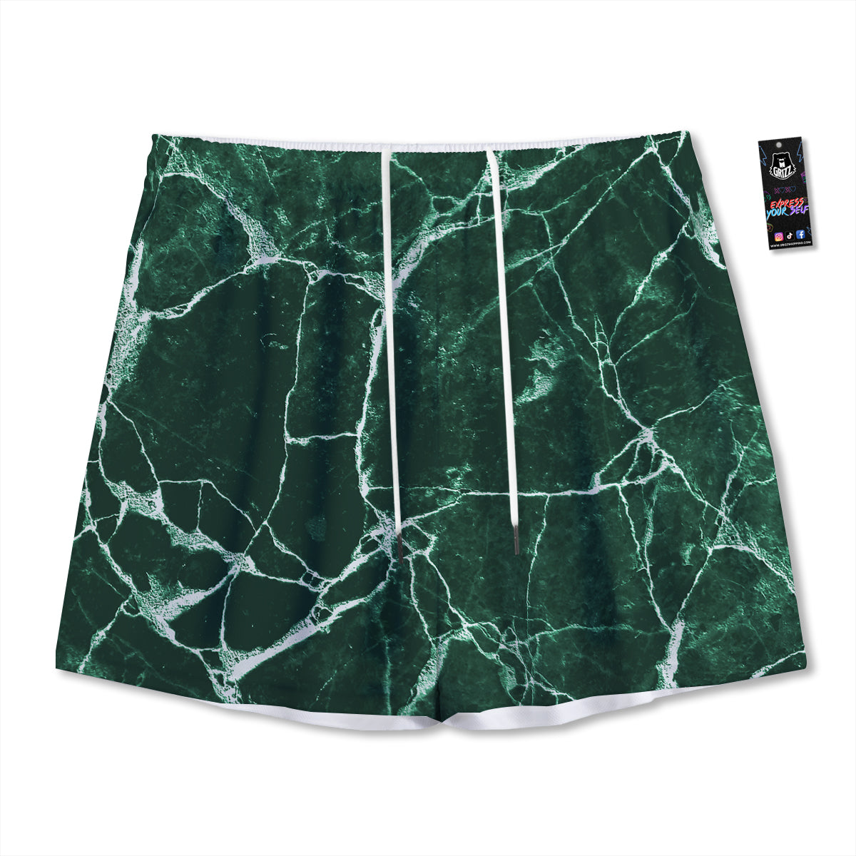 Yin Yang Water And Fire Print Mesh Shorts