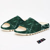 White And Dark Green Marble Texture Print Sandals-grizzshop