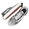 White And Dark Grey Marble Print Pattern Skate Shoes-grizzshop