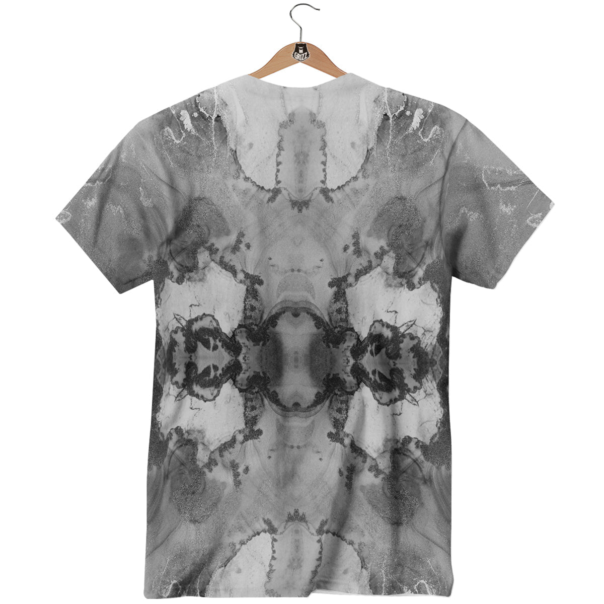White And Dark Grey Marble Print Pattern T-Shirt-grizzshop