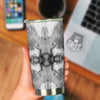 White And Dark Grey Marble Print Pattern Tumbler-grizzshop