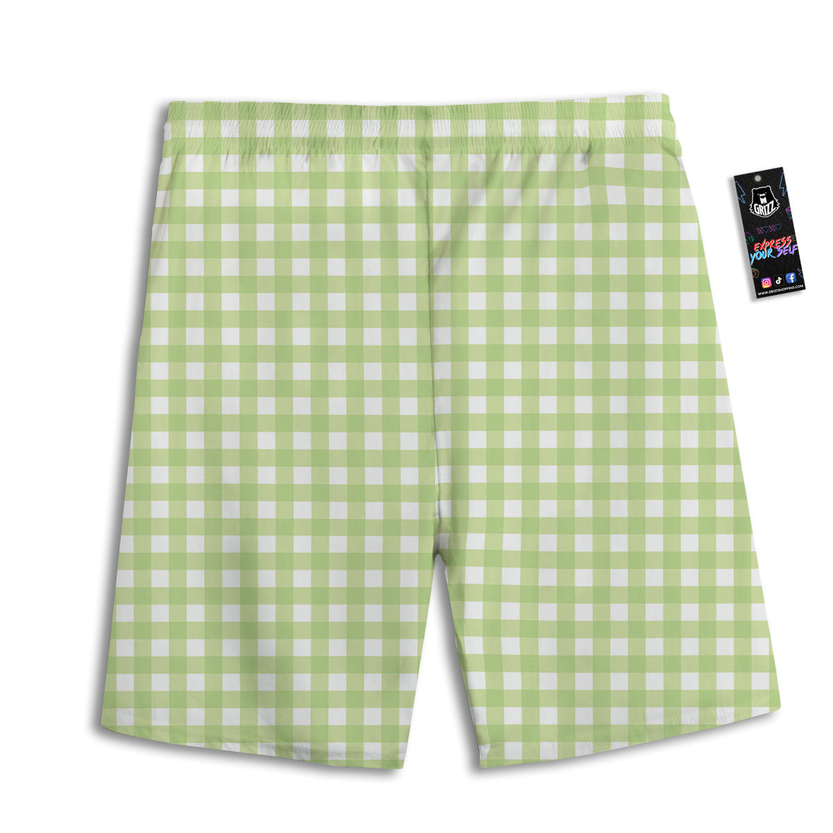 White Tiger Tattoo Japanese Print Pattern Men's Athletic Shorts