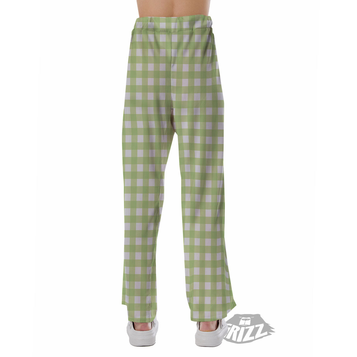 White And Green Check Print Pattern Pajama Pants-grizzshop