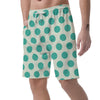 White And Green Polka Dot Men's Shorts-grizzshop