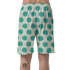 White And Green Polka Dot Men's Shorts-grizzshop