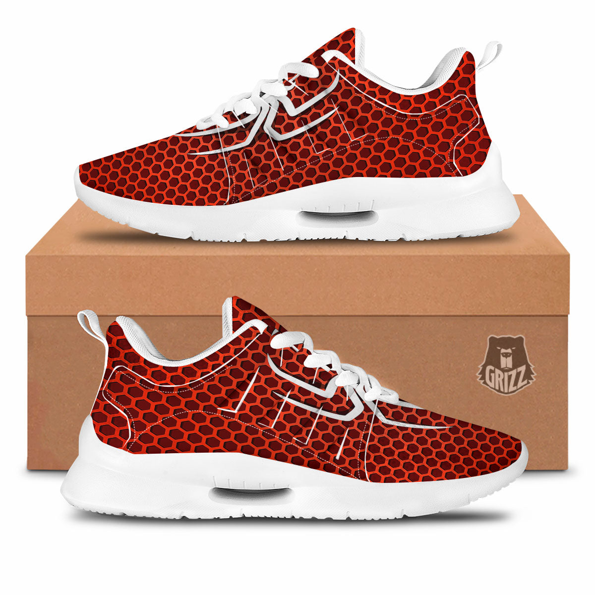 White And Red Spider Print Tennis Shoes-grizzshop