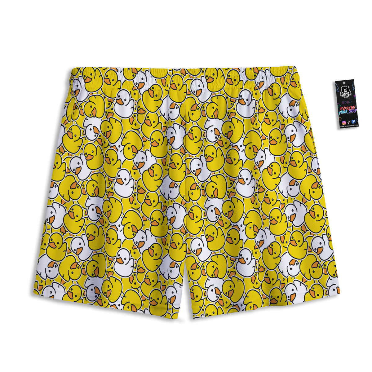 Yin Yang White And Grey Print Pattern Mesh Shorts