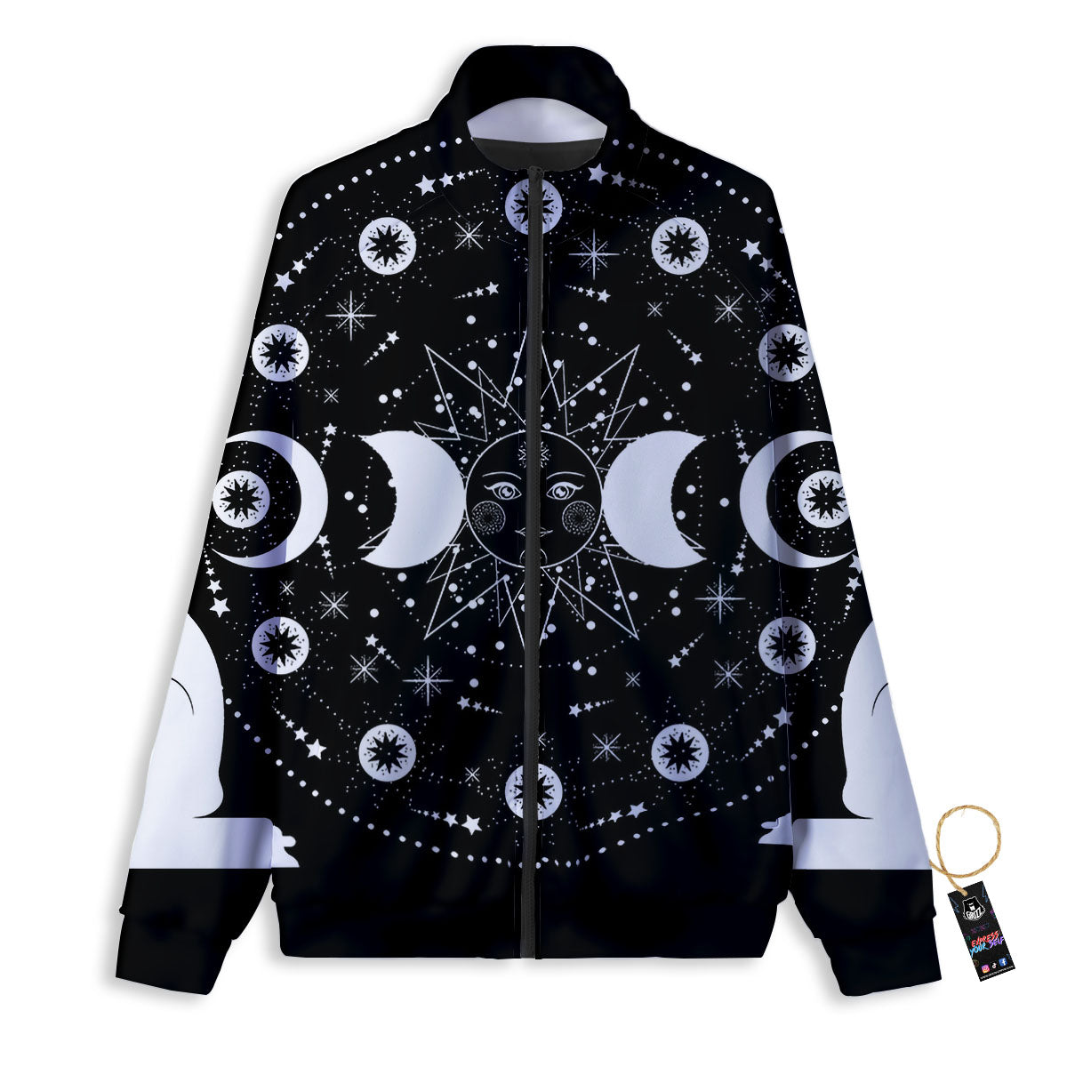 White Argyle And Beige Red Print Pattern Track Jacket-grizzshop