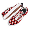 White Argyle And Black Red Print Pattern Skate Shoes-grizzshop