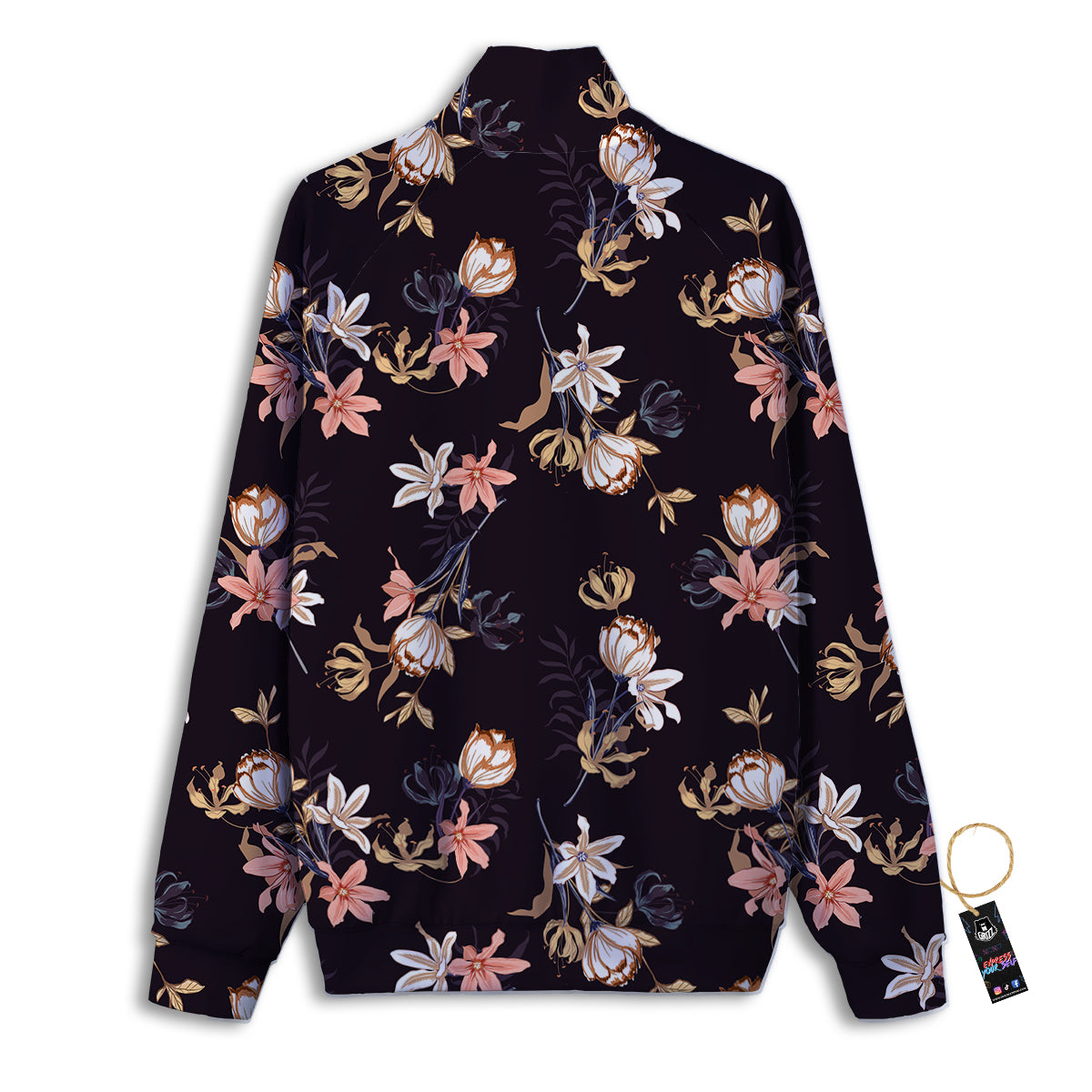 White Argyle And Black Red Print Pattern Track Jacket-grizzshop