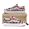 White Argyle And Black Red Print Skate Shoes-grizzshop