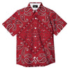 White Bandana And Black Red Print Button Up Shirt-grizzshop