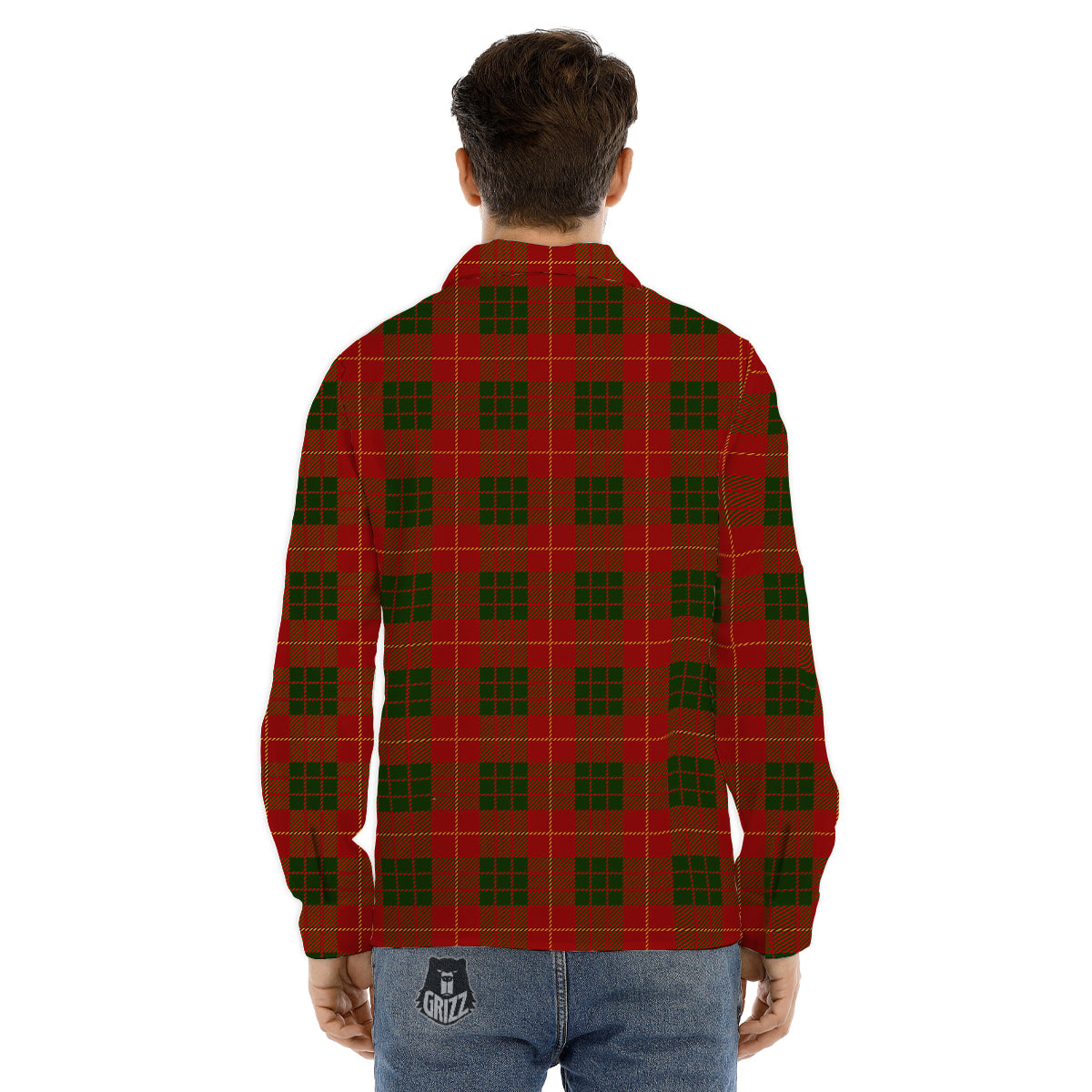 White Bandana And Black Red Print Men's Dress Shirts-grizzshop