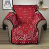 White Bandana And Black Red Print Recliner Protector-grizzshop