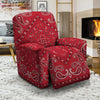 White Bandana And Black Red Print Recliner Slipcover-grizzshop