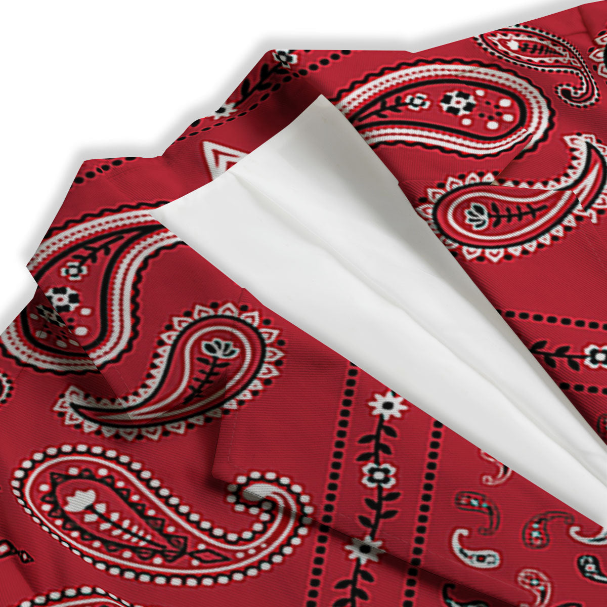 White Bandana And Black Red Print Women's Blazer-grizzshop
