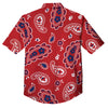 White Bandana And Blue Red Print Button Up Shirt-grizzshop