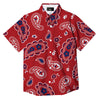 White Bandana And Blue Red Print Button Up Shirt-grizzshop