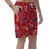 White Bandana And Blue Red Print Men's Shorts-grizzshop