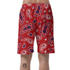 White Bandana And Blue Red Print Men's Shorts-grizzshop