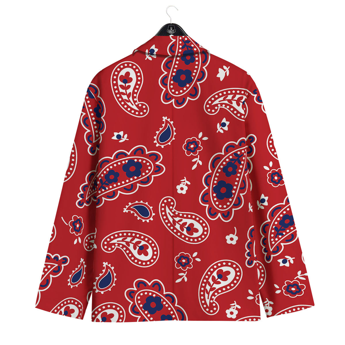 White Bandana And Blue Red Print Men's Sport Coat-grizzshop