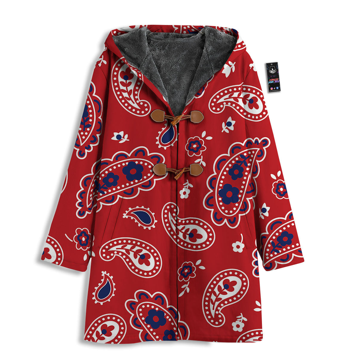 White Bandana And Blue Red Print Men's Windbreaker Jacket-grizzshop