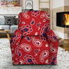 White Bandana And Blue Red Print Recliner Slipcover-grizzshop