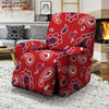 White Bandana And Blue Red Print Recliner Slipcover-grizzshop