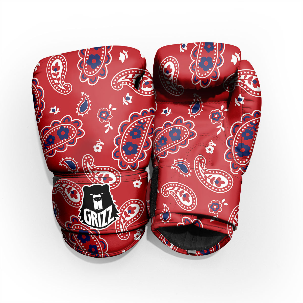 White Bandana And Blue Red Print Pro Boxing Glove