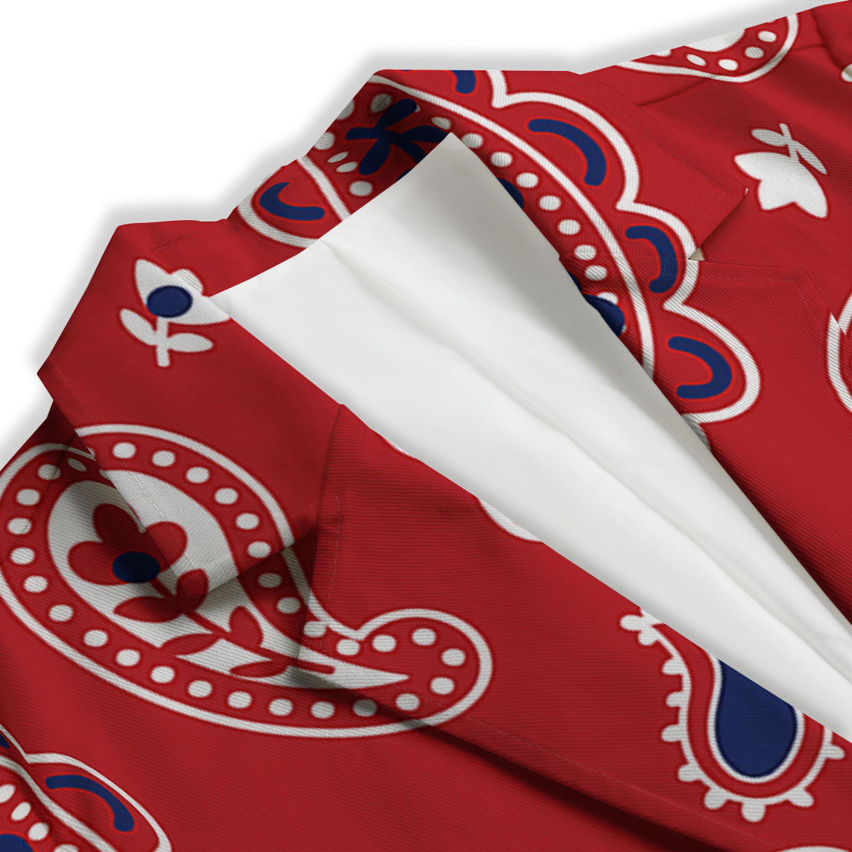 White Bandana And Blue Red Print Women's Blazer-grizzshop