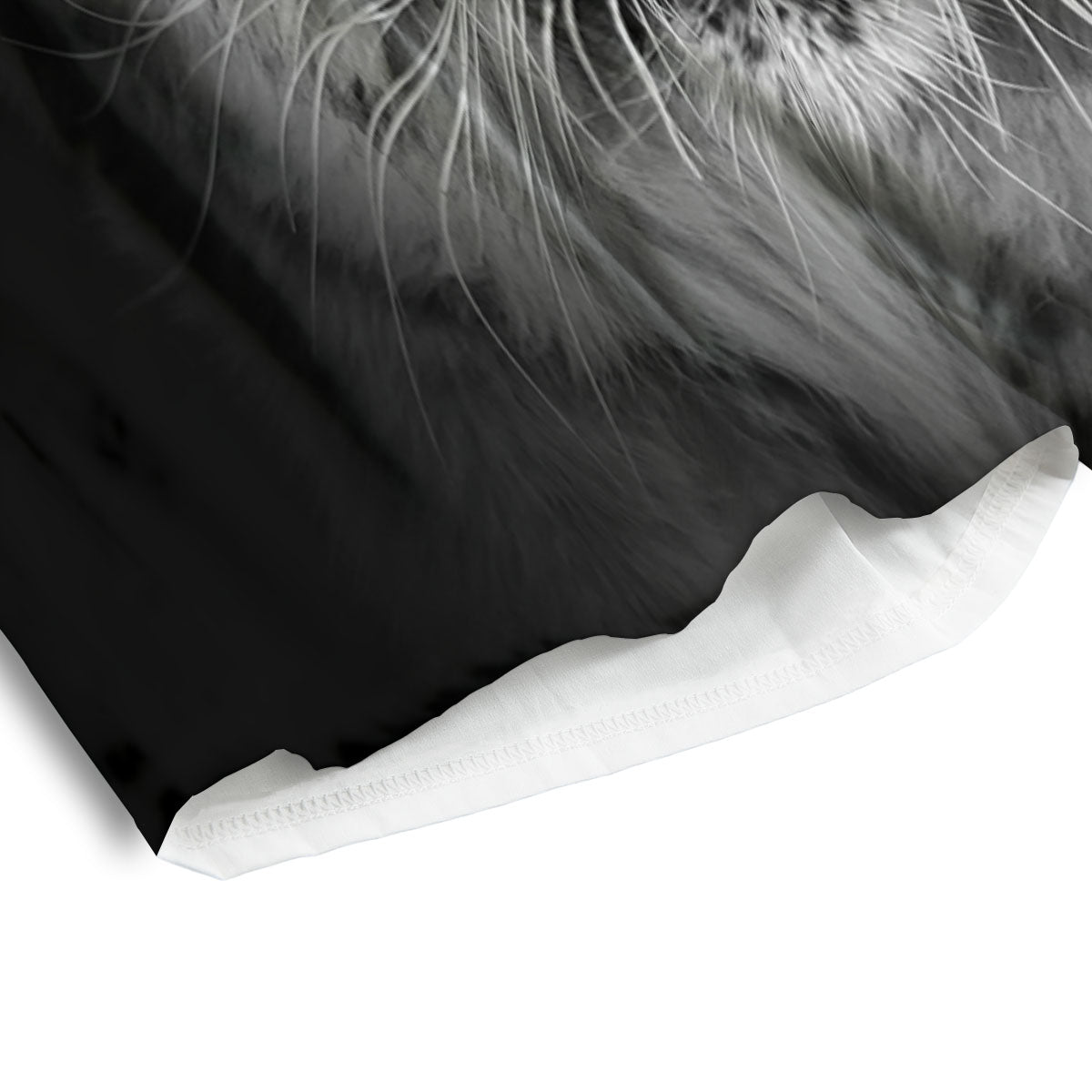 White Bengal Tiger Monochrome Print Men's Athletic Shorts