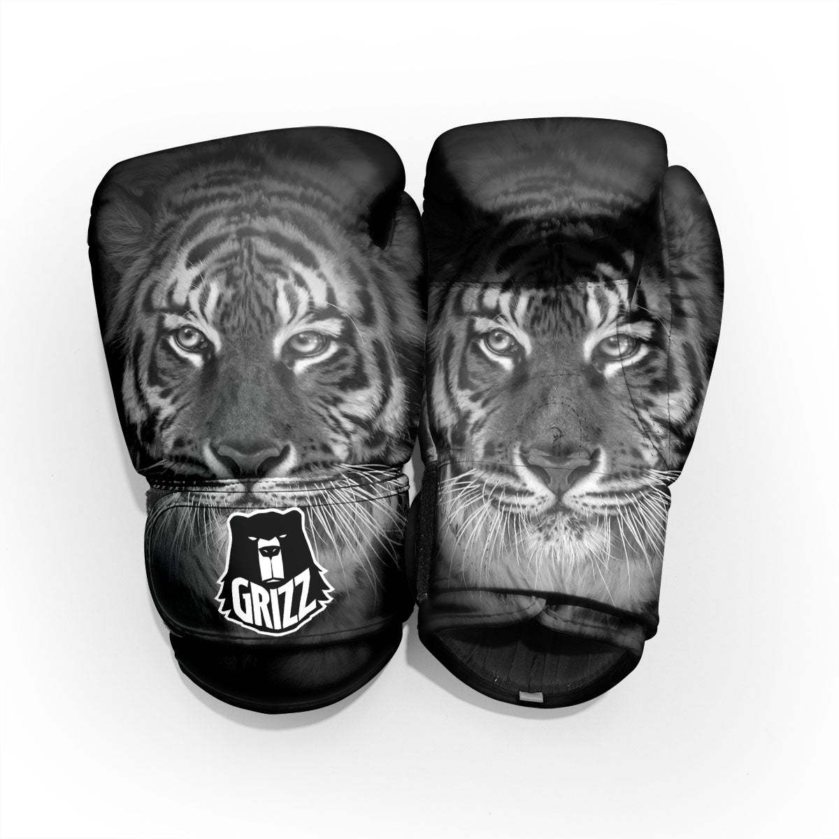 White Bengal Tiger Monochrome Print Pro Boxing Glove
