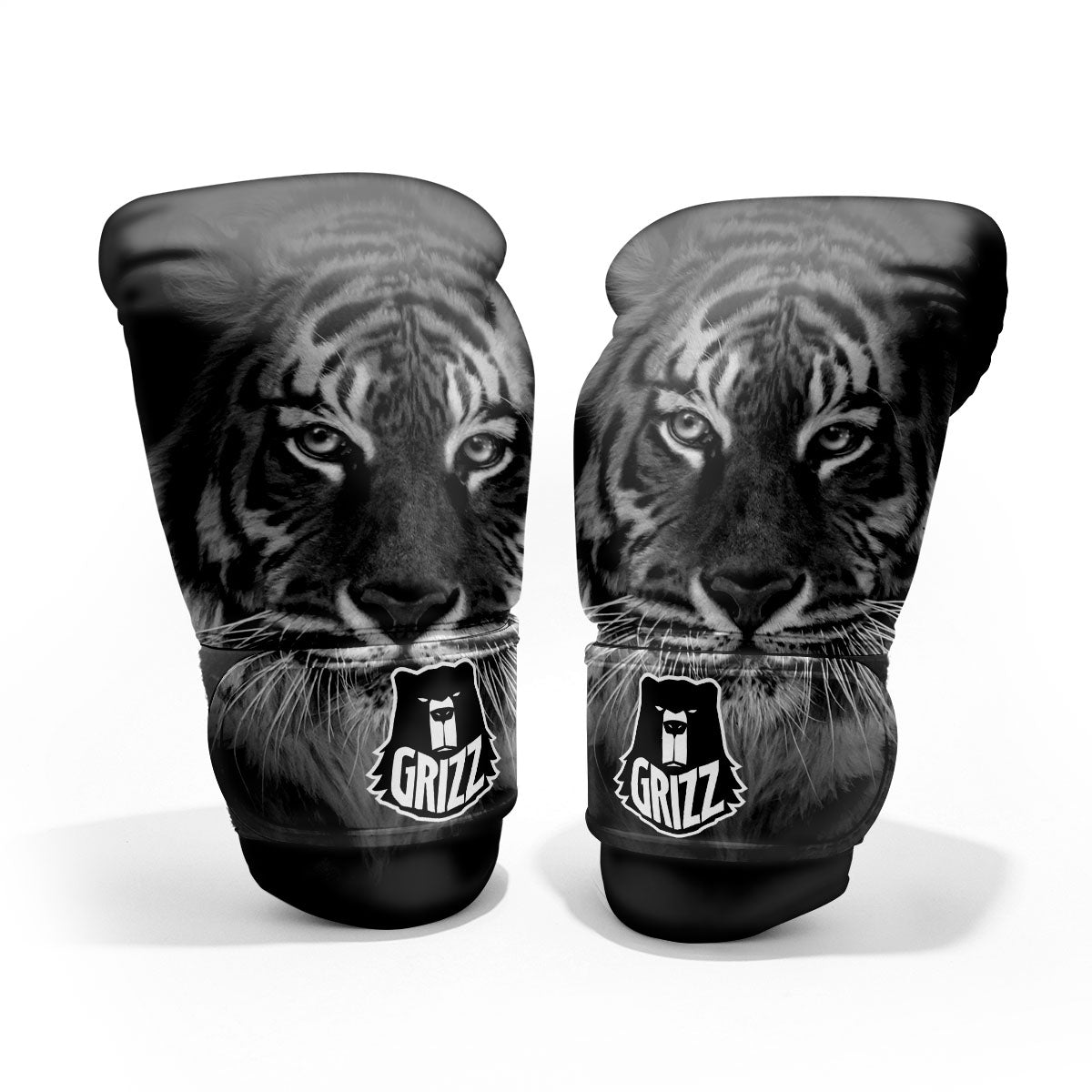 White Bengal Tiger Monochrome Print Pro Boxing Glove
