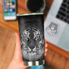 White Bengal Tiger Monochrome Print Tumbler-grizzshop