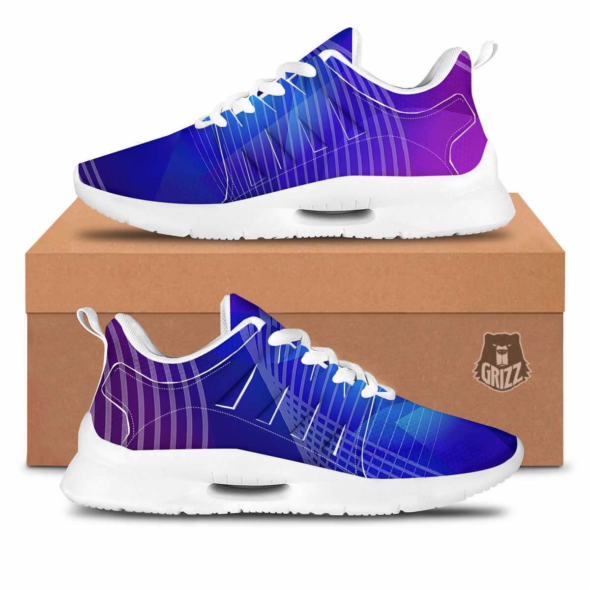 White Blue And Red Tattersall Print Tennis Shoes-grizzshop
