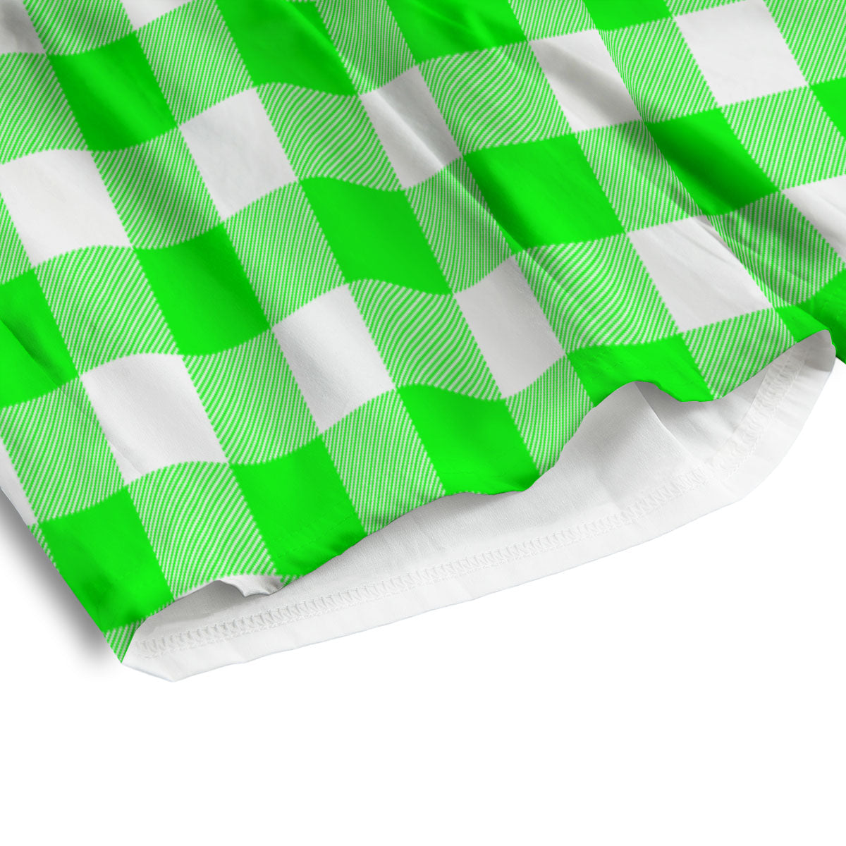 White Buffalo Check And UFO Green Print Pattern Men's Athletic Shorts