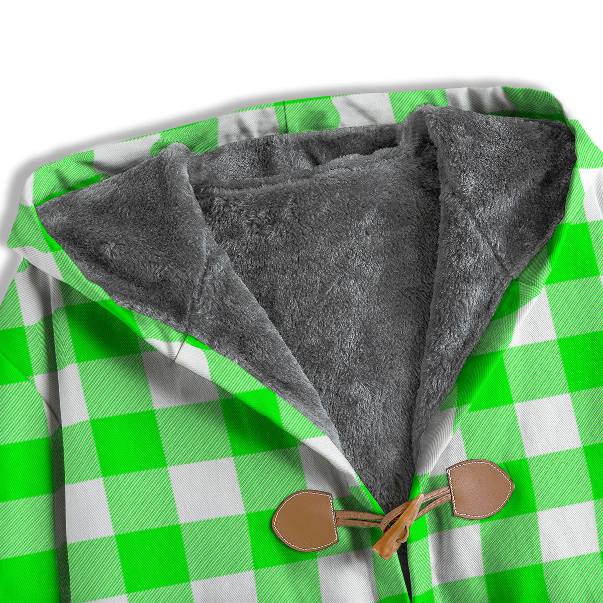 White Buffalo Check And UFO Green Print Pattern Men's Windbreaker Jacket-grizzshop