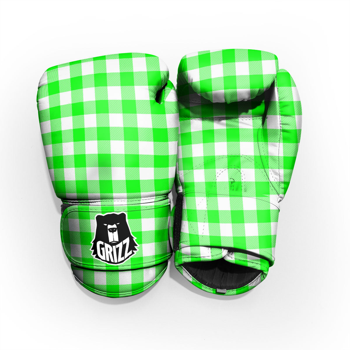 White Buffalo Check And UFO Green Print Pattern Pro Boxing Glove