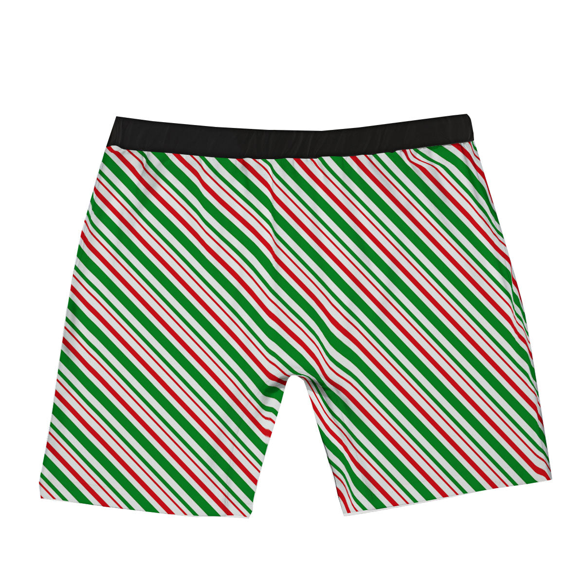 White Candy Cane And Red Green Print Boxer Briefs-grizzshop